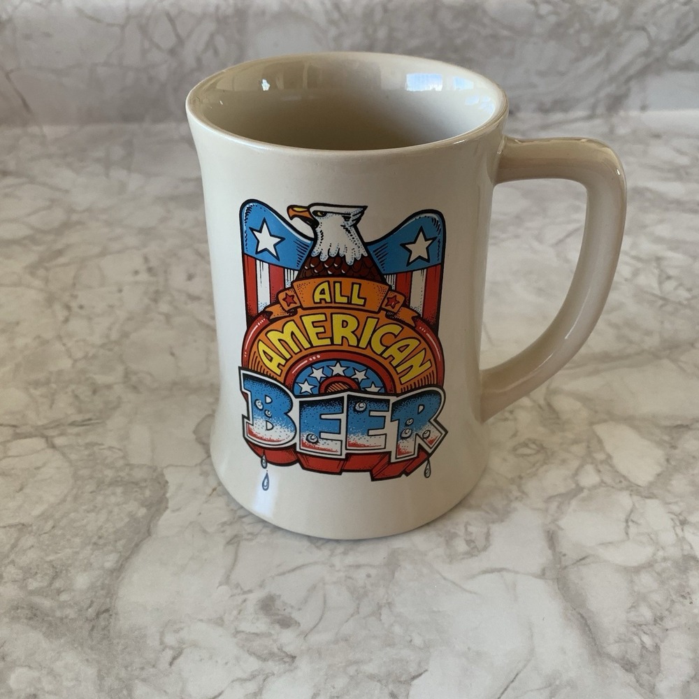 1982 Wallace Berrie Beer Stein #1736‎ All American Beer Patriotic Vintage USA